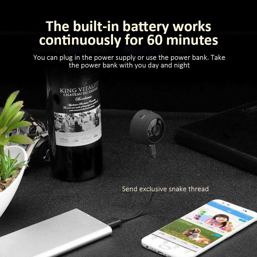 HD SMART LIFE WIRELESS WIFI SECURITY MINI CAMERA WITH MICRO USB CHARGING PORT & SD CARD PORT