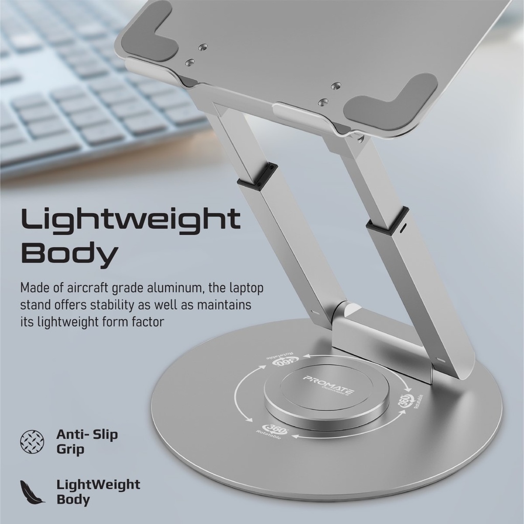 Promate | DeskMate-6 | Ergonomic Multi-Level Aluminum Laptop Stand