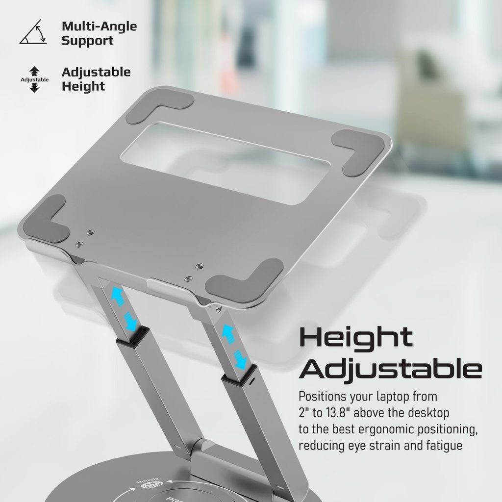 Promate | DeskMate-6 | Ergonomic Multi-Level Aluminum Laptop Stand