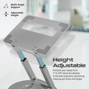 Promate | DeskMate-6 | Ergonomic Multi-Level Aluminum Laptop Stand