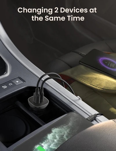 UGREEN ALL METAL DUAL PORT 20W FAST CAR CHARGER |30780B|