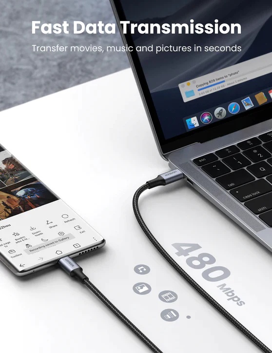 UGREEN | US316 | TYPE-C TO TYPE-C FAST CHARGING & DATA CABLE