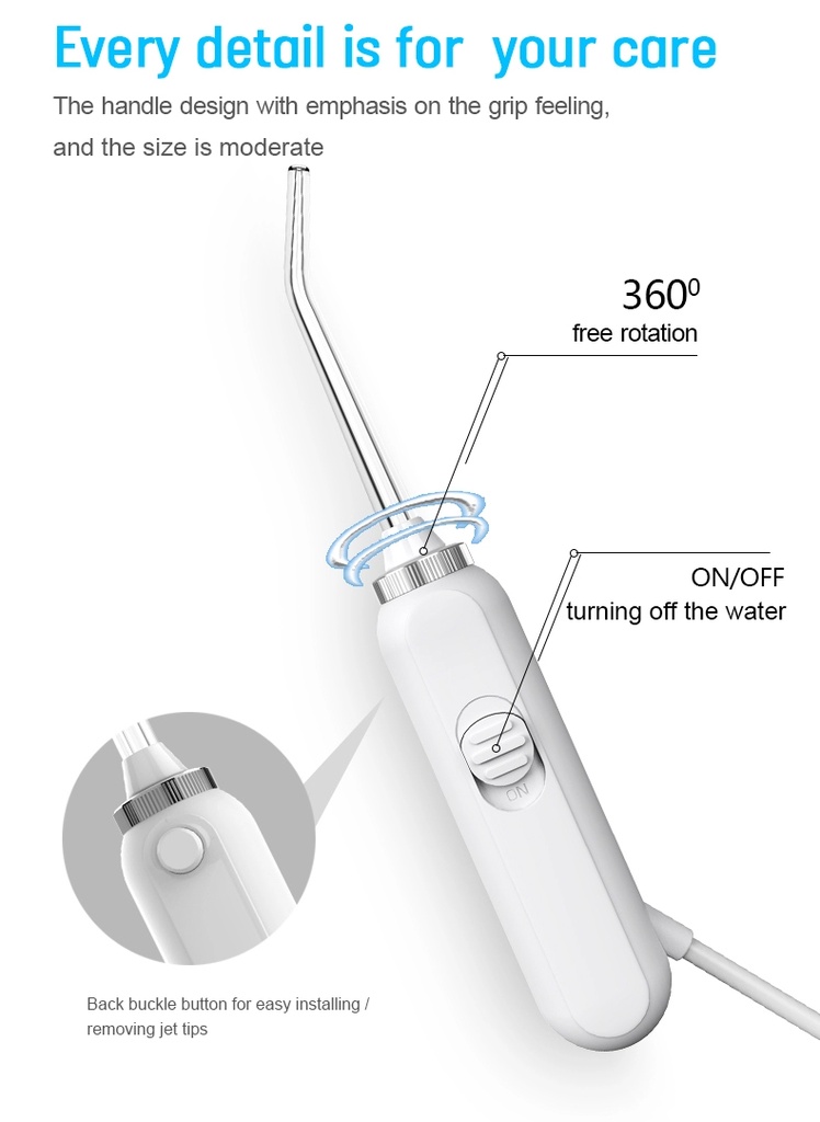 600ml Electric Dental Oral Irrigator Oral Hygiene Water Flosser 4 Jet Tips Nozzles 10 Modes IPX7 Tooth Cleaner