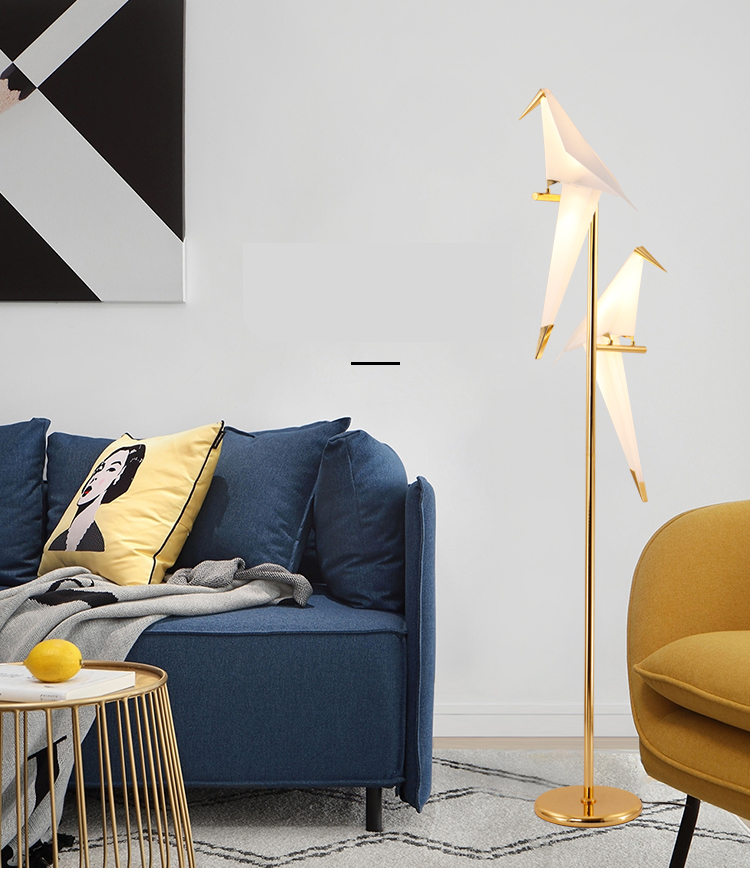 Creative Paper Style 2-Birds Decorative LED Floor Lamp