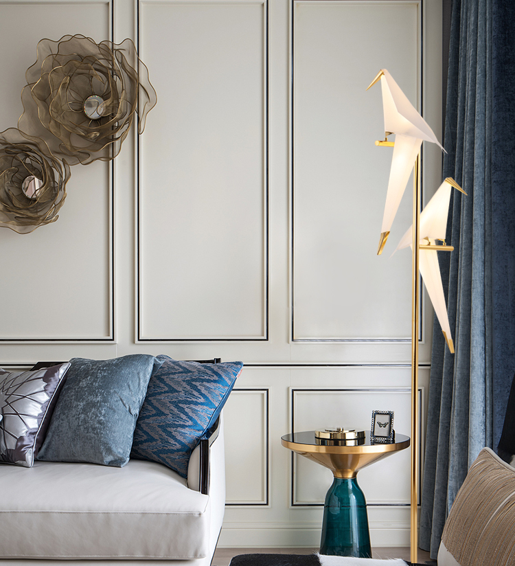Creative Paper Style 2-Birds Decorative LED Floor Lamp