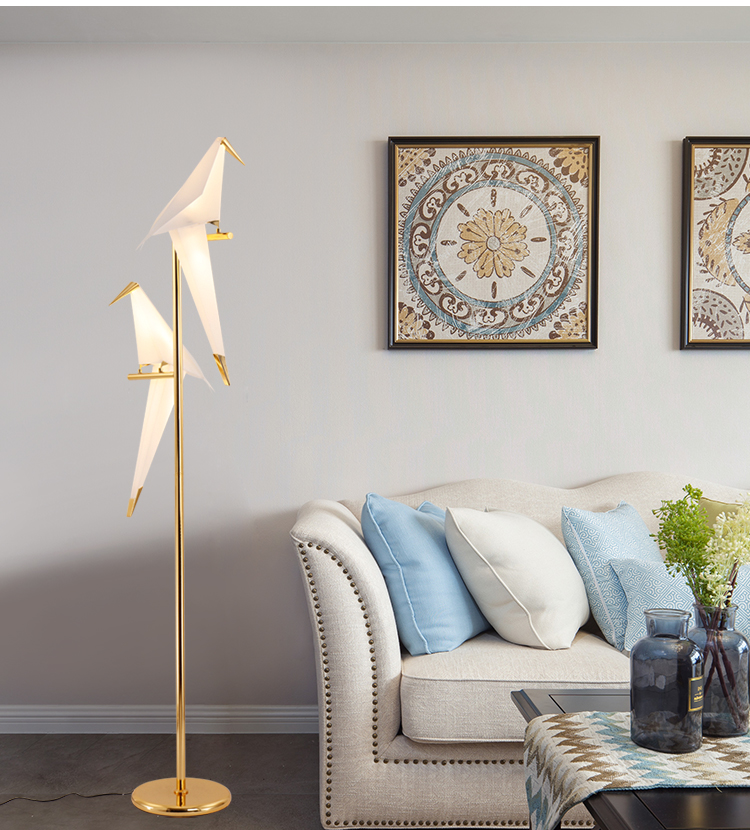 Creative Paper Style 2-Birds Decorative LED Floor Lamp