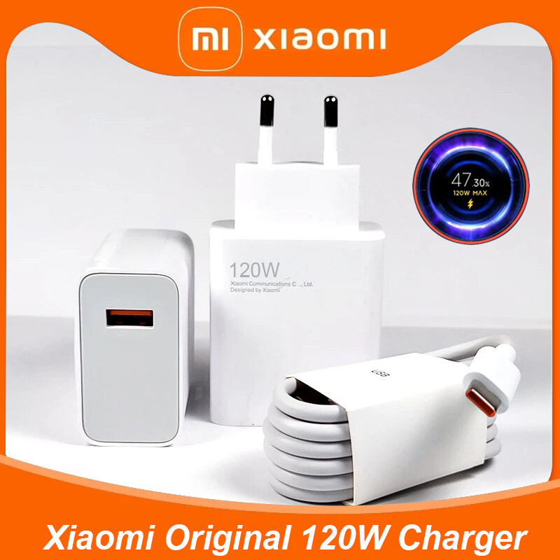 XIAOMI 120W FAST WALL CHARGER COMBO WITH | TYPE-C TO USB-A | CHARGING & DATA CABLE |MDY-13-EE|