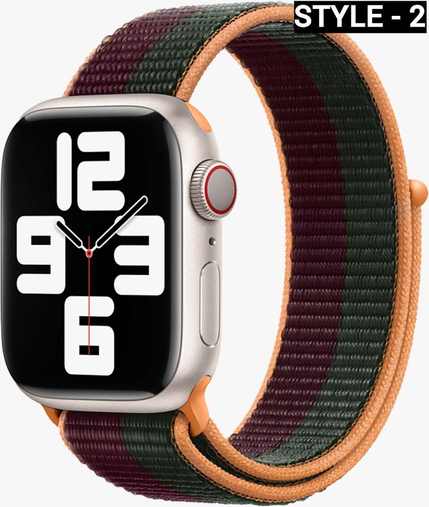 GREEN | 44 / 45MM | STRONG WOVER NYLON APPLE WATCH STRAP | GNNSWS45BKGY |