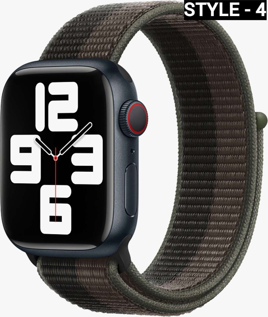 GREEN | 44 / 45MM | STRONG WOVER NYLON APPLE WATCH STRAP | GNNSWS45BKGY |