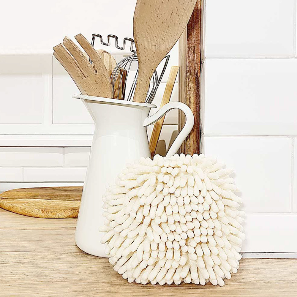 Xiaomi Qualitell Soft Absorbent Chenille Hand Towels Ball Quick Dry / Super Absorbent / No Hair Removal / Hanging Hand Bath Towel For Kitchen Bathroom Use