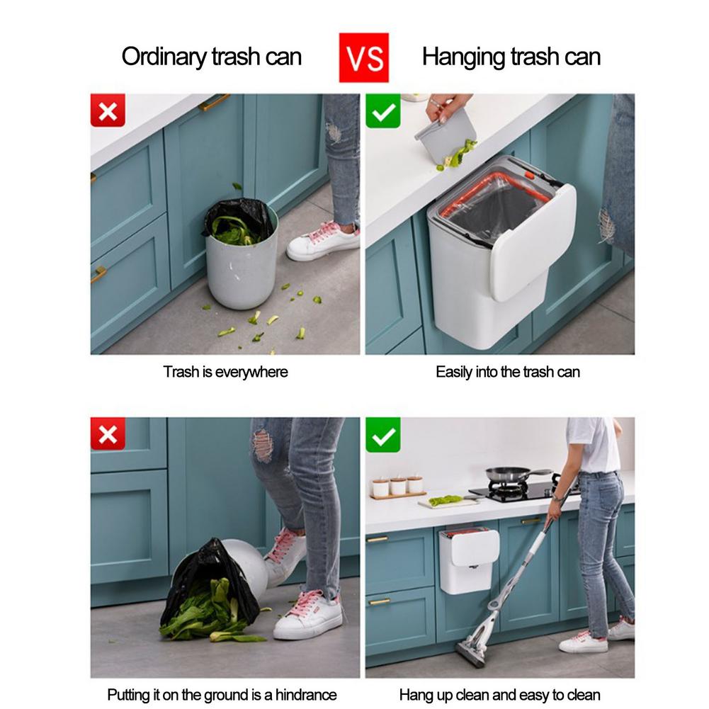 SLIDE COVER MULTI-FUNCTIONAL WALL-MOUNTED CLEANING TRASH CAN BF-GB102