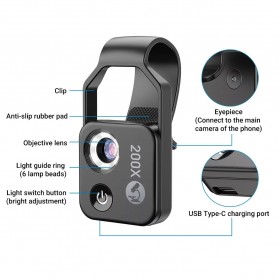 Smartphone Microscope 200x Magnification With CPL |APL-MS002CBK|