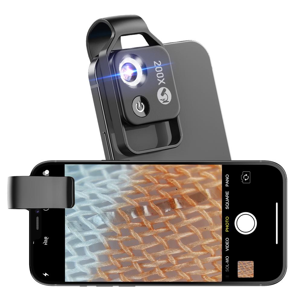 Smartphone Microscope 200x Magnification With CPL |APL-MS002CBK|