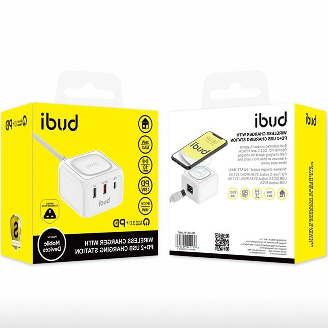 Budi Wireless Charger Multi 3 Ports Charge Station 5W Qi Wireless Charger | M8J317W |