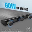 Promate | StreamBar-60 | 60W BassBoost™ SoundBar Speaker With Built-in Subwoofer