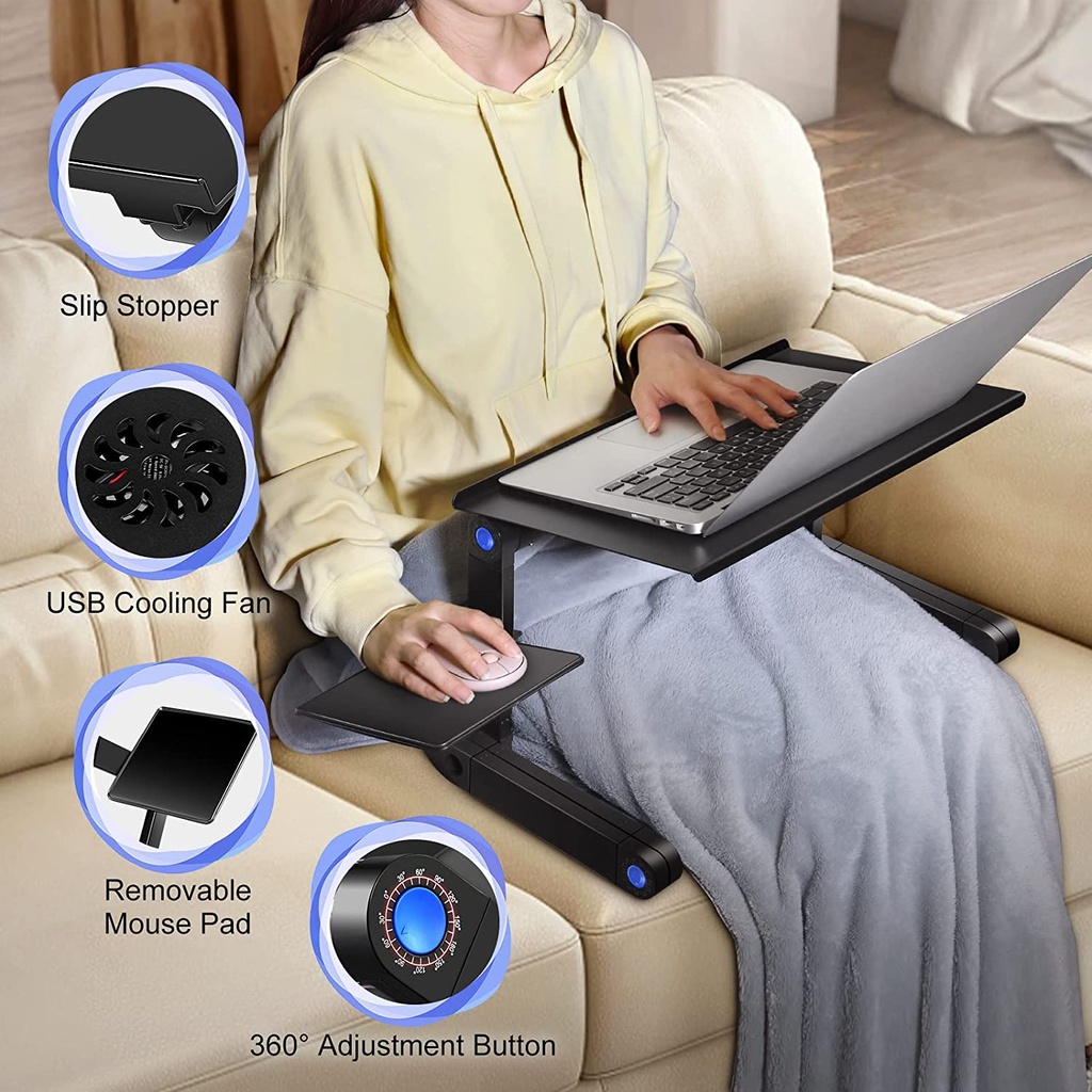 Portable Laptop Table T8  With 2 CPU Cooling Fans