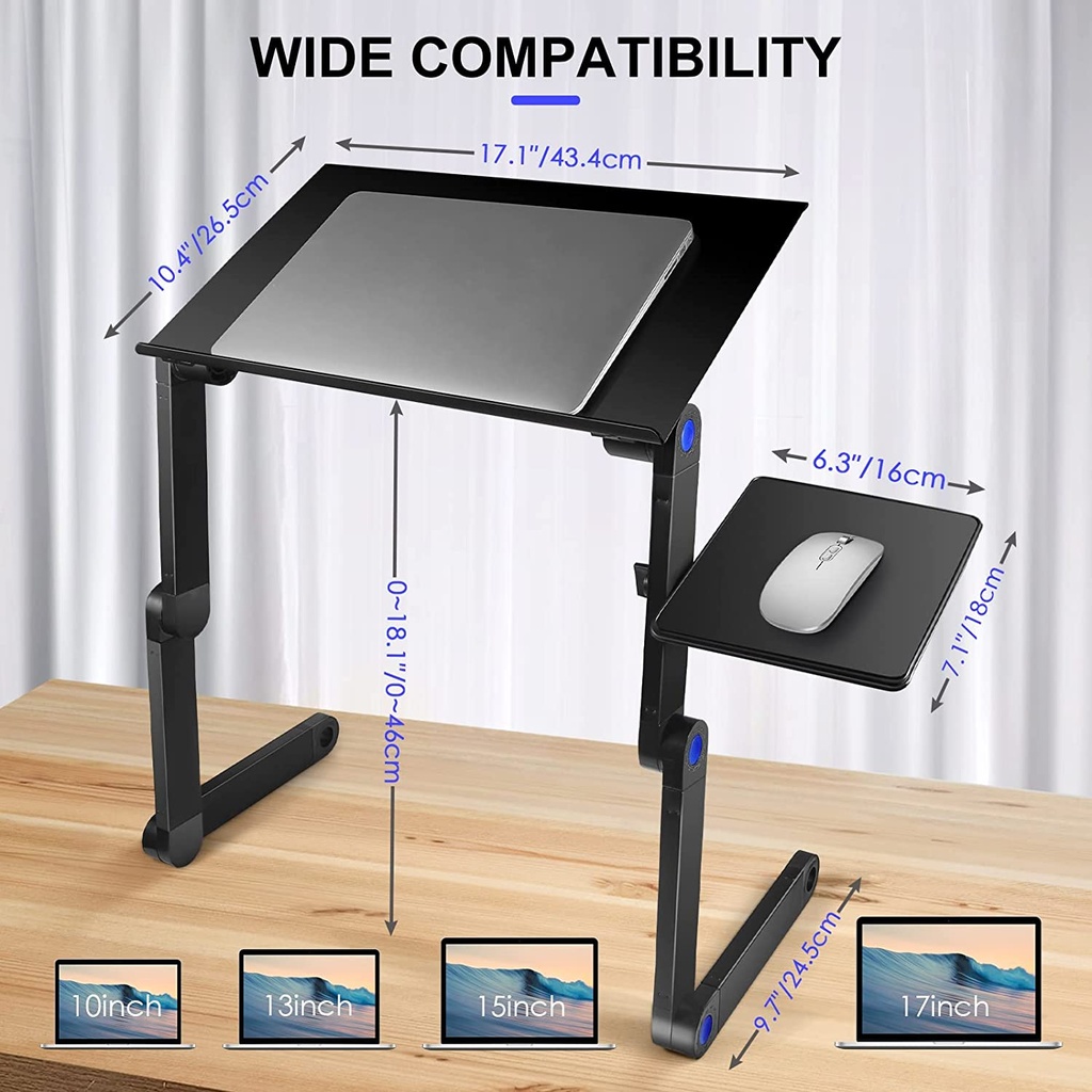 Portable Laptop Table T8  With 2 CPU Cooling Fans