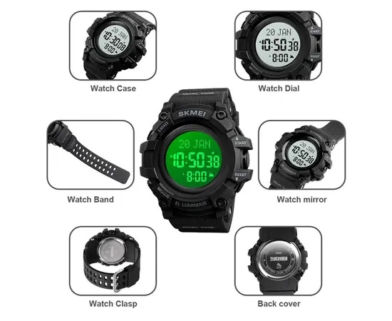 SKMEI Display Luxury Smart LED Azan Watch With Alarm Calender & Water-Proof Function | 1680 |
