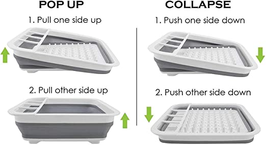 Multi-Functional Silicone Adjustable Basket For Washing Vegetable , Fruits & For Dishes Draining Rack Usage