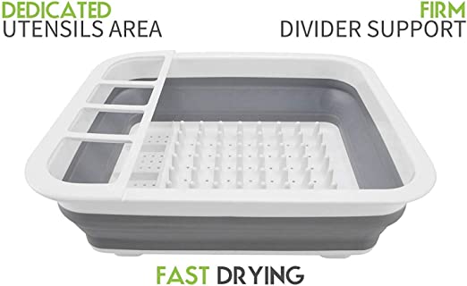 Multi-Functional Silicone Adjustable Basket For Washing Vegetable , Fruits & For Dishes Draining Rack Usage