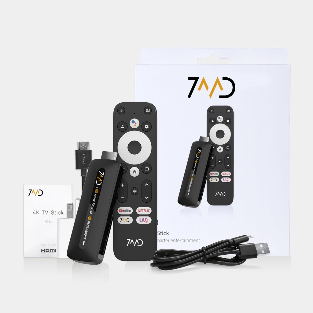 7MD TV Stick Android 11 SMART 4K TV STREAMING STICK WITH REMOTE CONTROL