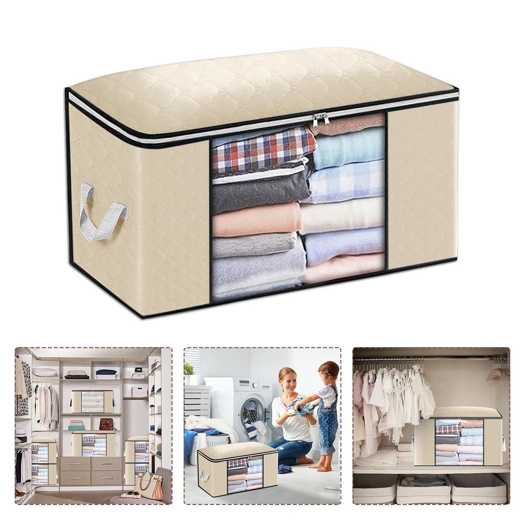 Professional Clothes Comforter Storage Bag Large Capacity Organizer With Reinforced Handle