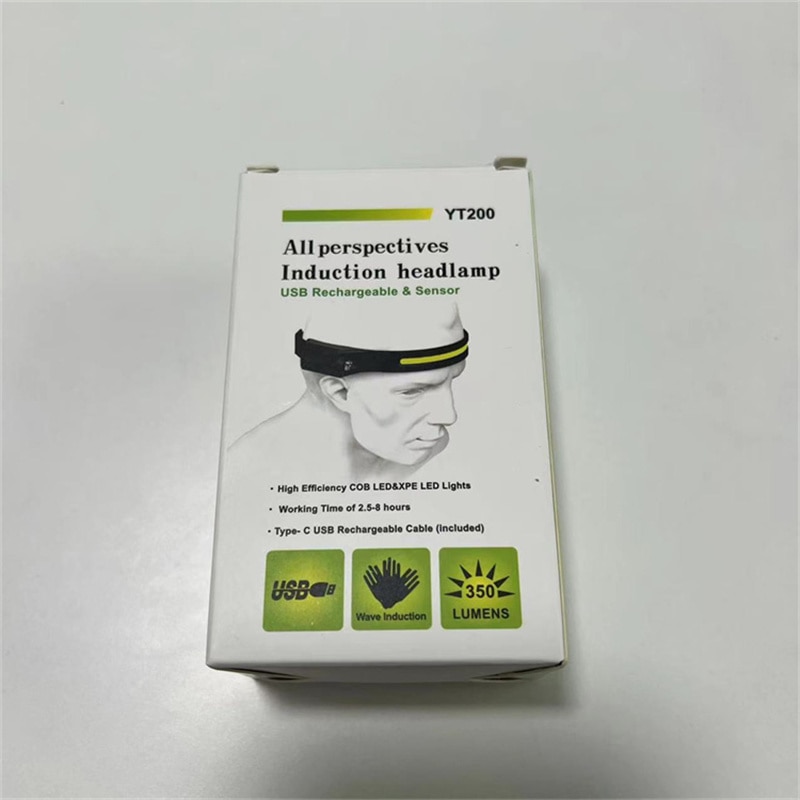 Induction Rechargeable 350 Lumens Headlamp YT200 Usb Rechargeable and Sensor