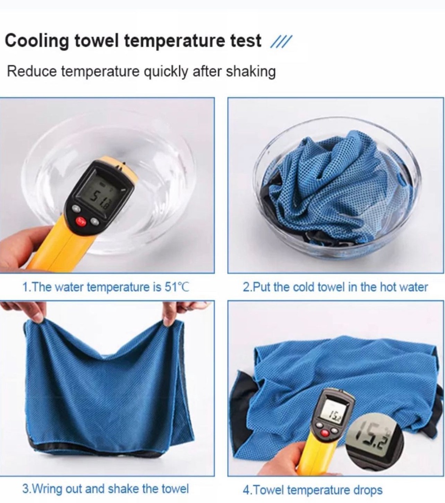 BLUEWHALE Soft Breathable Chilly Microfiber Towel For Yoga , Sport , Running & Gym Usage