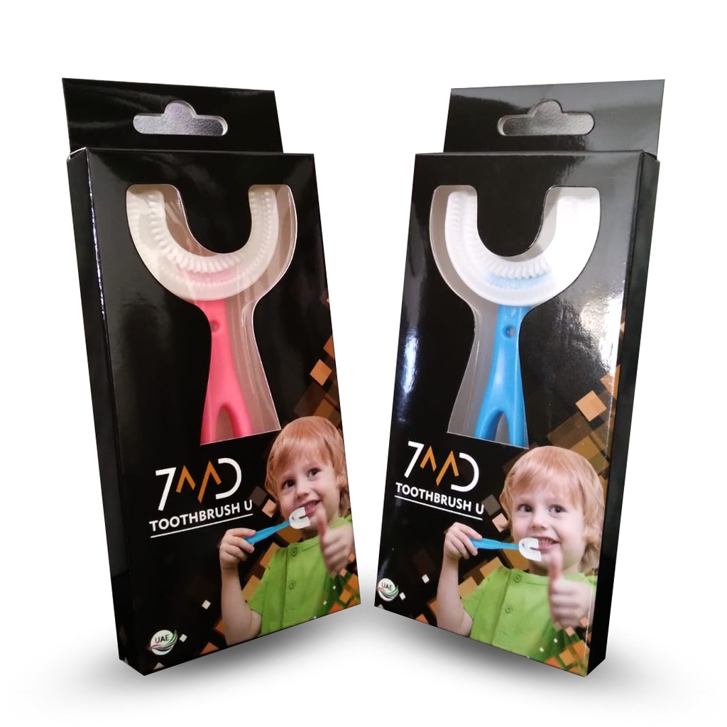 7MD Toothbrush U-Shaped 360° Oral Teeth Cleaning Soft Silicone Kids Toothbrush For Toddlers And Children