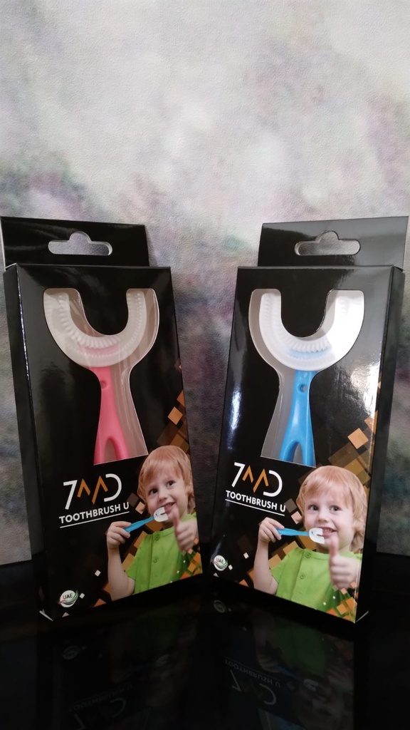 7MD Toothbrush U-Shaped 360° Oral Teeth Cleaning Soft Silicone Kids Toothbrush For Toddlers And Children