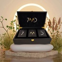 7MD PERFUMES CUSTOM WOODEN GROOVE BOX BLACK LEATHER (Set of 3 Pcs) | 7-Zafran, M-Vanille Tobacc, D-Ombre Leather |