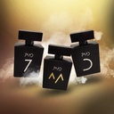 7MD PERFUMES CUSTOM WOODEN GROOVE BOX BLACK LEATHER (Set of 3 Pcs) | 7-Zafran, M-Vanille Tobacc, D-Ombre Leather |