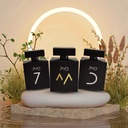7MD PERFUMES CUSTOM WOODEN GROOVE BOX BLACK LEATHER (Set of 3 Pcs) | 7-Zafran, M-Vanille Tobacc, D-Ombre Leather |