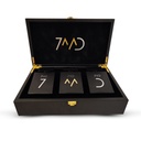 7MD PERFUMES CUSTOM WOODEN GROOVE BOX BLACK LEATHER (Set of 3 Pcs) | 7-Zafran, M-Vanille Tobacc, D-Ombre Leather |