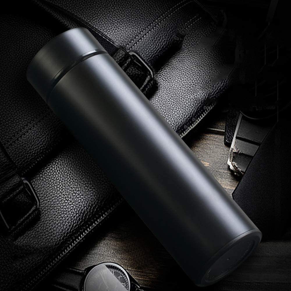 Kkmoon Water Bottle,500ml Vacuum Thermos LED Temperature Display Water Bottle Stainless Steel Double Wall Insulated Cup Intelligent Travel Thermos Cup Coffee Mugs