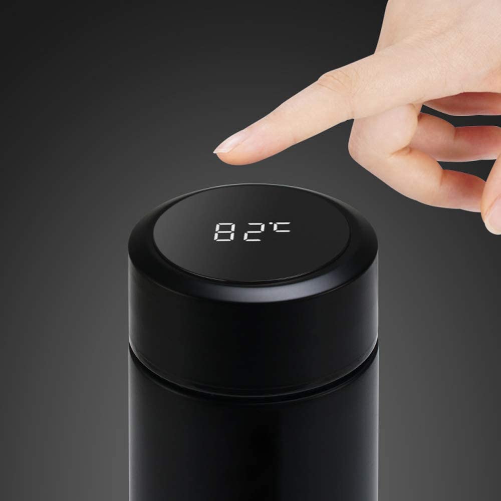 Kkmoon Water Bottle,500ml Vacuum Thermos LED Temperature Display Water Bottle Stainless Steel Double Wall Insulated Cup Intelligent Travel Thermos Cup Coffee Mugs