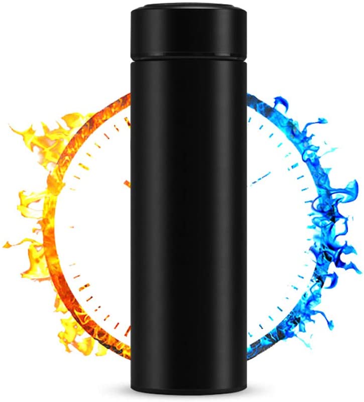 Kkmoon Water Bottle,500ml Vacuum Thermos LED Temperature Display Water Bottle Stainless Steel Double Wall Insulated Cup Intelligent Travel Thermos Cup Coffee Mugs