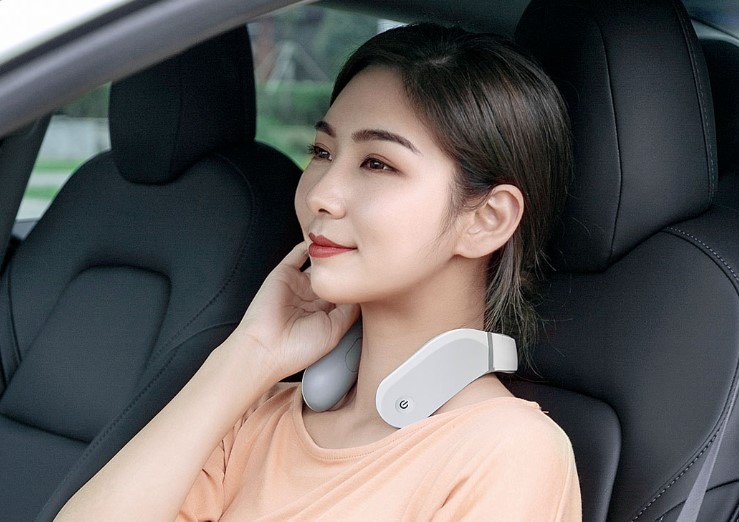 Jeeback G2 TENS Pulse Neck Massager Mijia APP Control Electric Massager 3 Head L Shape Wear Far Infrared Heating Neck Massager From Xiaomi Youpin - White