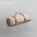 Soft Fleece Portable Camping & Trekking Rug Lined With Waterproof Material With Faux Leather Carrying Handle Picnic mat (2x2 M)