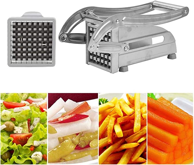 POTATO-CHIPPER French Fry Cutter Machine, Potato Slicers, Stainless Steel Vegetable Shredder for Kitchen 36 Hole Cutting Blades |MD-808|