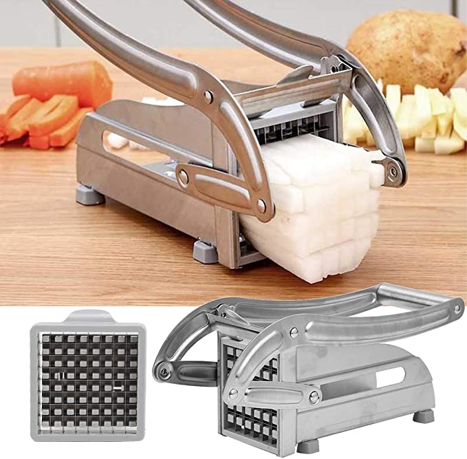 POTATO-CHIPPER French Fry Cutter Machine, Potato Slicers, Stainless Steel Vegetable Shredder for Kitchen 36 Hole Cutting Blades |MD-808|