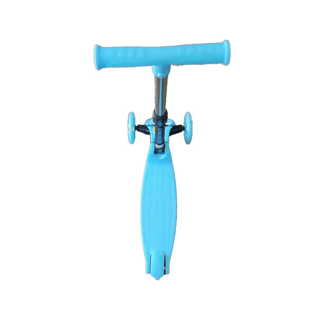 3 Wheel Kick Scooter With LED Flashing Wheels And Adjustable Height Outdoor Ride For Kids - Blue