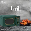 CLIKON RETRO MICROWAVE OVEN WITH GRILL FUNCTION, DIGITAL CONTROLS, EXPRESS COOKING, PULL HANDLE DOOR, 255 MM GLASS TURNTABLE AND MULTIPLE POWER LEVELS 22 L (CK4325)