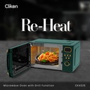 CLIKON RETRO MICROWAVE OVEN WITH GRILL FUNCTION, DIGITAL CONTROLS, EXPRESS COOKING, PULL HANDLE DOOR, 255 MM GLASS TURNTABLE AND MULTIPLE POWER LEVELS 22 L (CK4325)