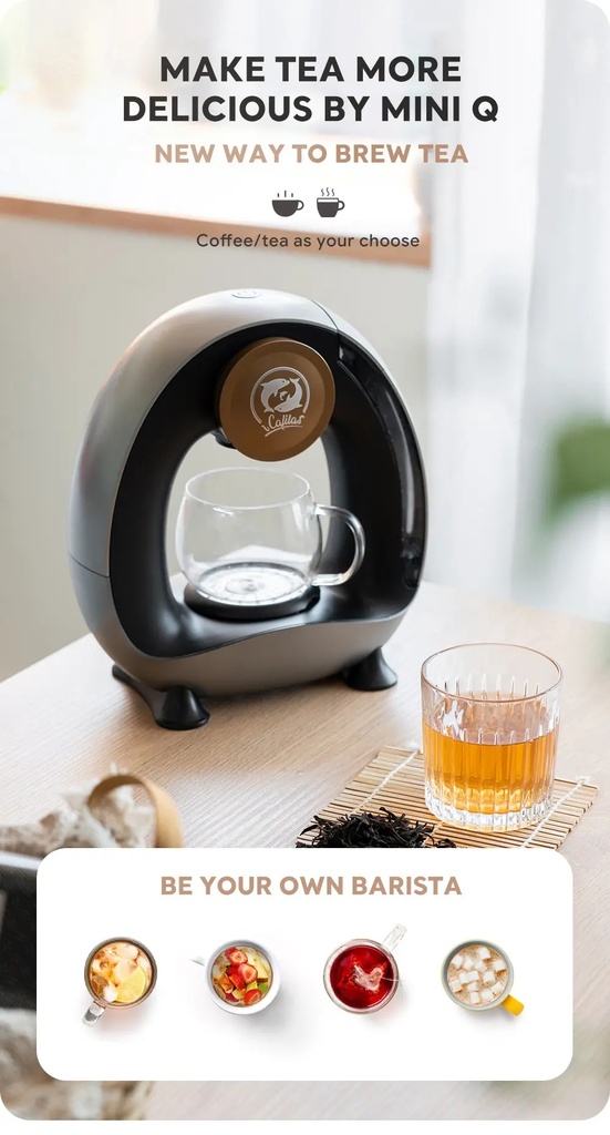 MINI Q PORTABLE COFFEE MAKER | FIT ANYWHERE | SMART TEMPERATURE CONTROL | WASHABLE & REUSABLE PARTS | MA2205 | 1400W