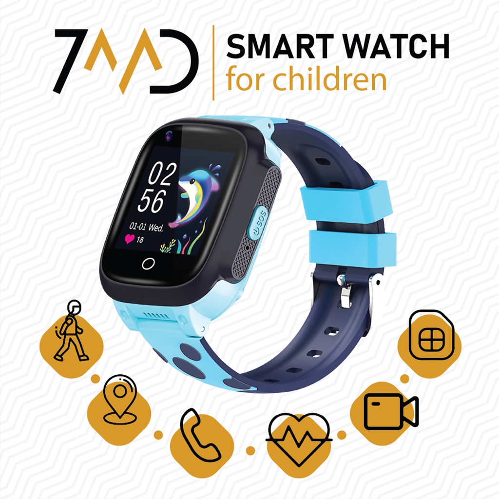7MD SMART WATCH FOR CHILDREN | VOICE & VIDEO  CALLS | LOCATION | STEPS COUNTER | HEART RATE | 4G