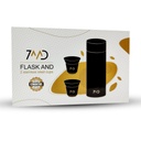 7MD Flask and Two Stainless Steel Cups, Keep Hot & Cold Beverages,  Luxurious Design, Double Wall Insulation | 12 Months Warranty |