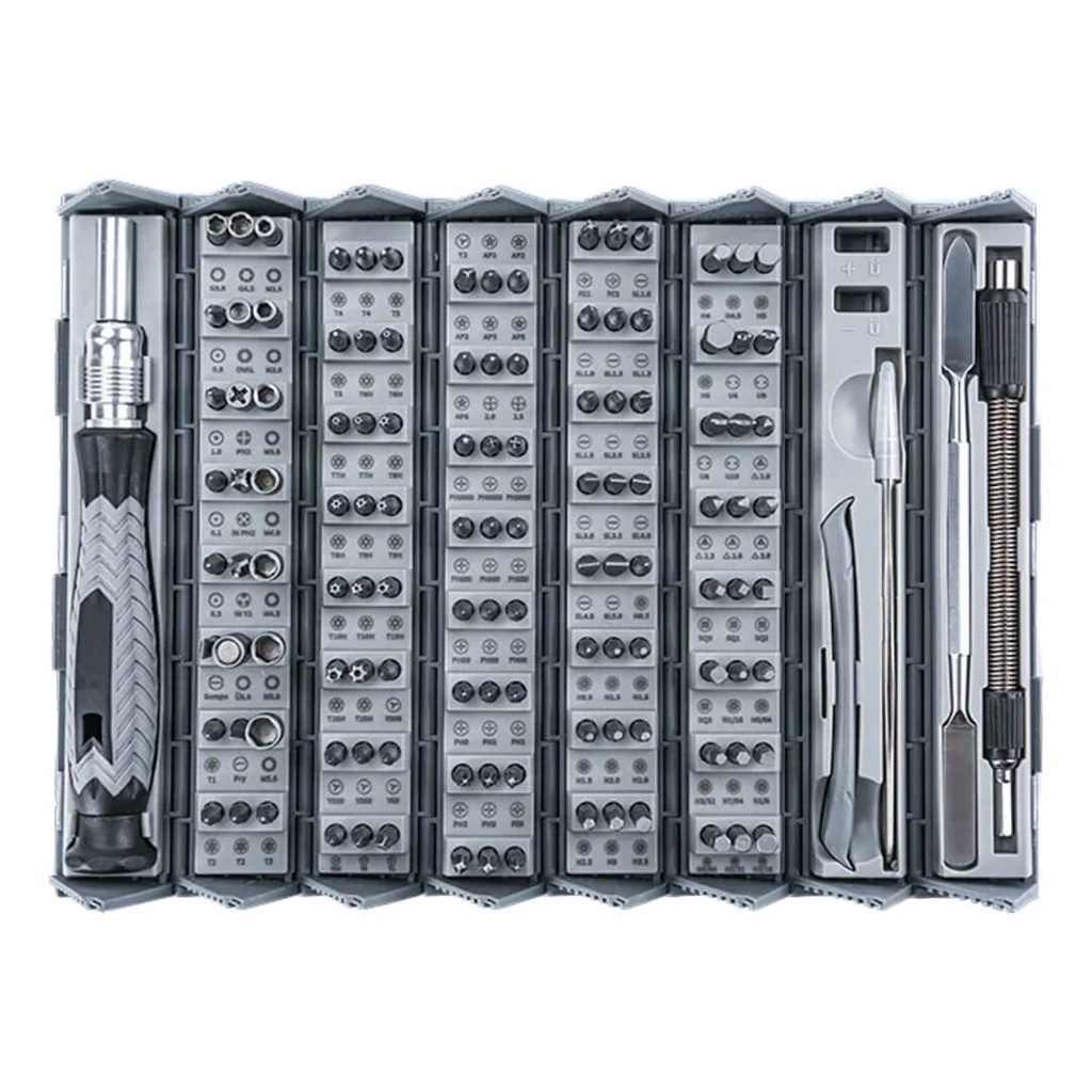 7MD Screw Repair Tool Box | 126 Tool in 1 | Stainless Steel Metal | ABS Shell | Strong Magnetic Switch | Skin-Friendly Paint | Suitable For Repairing All Small Devices Such as Watches, Laptops, Eyeglasses |
