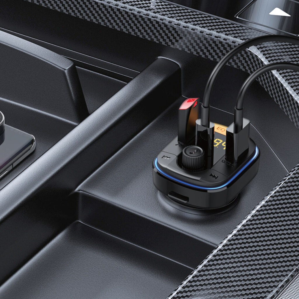 7MD Wireless Car Charger & MP3 Player | Fast Charging | Premium Sound Quality | Colorful Lightning | Wireless Music Playback | Battery Voltage Warning | U-disk/TF Card Playback | 12 Months Warranty | 7MD-01 |