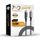 7MD LED Type-C toType-C Data Cable | Fast Charging & Stable Data Transfer | Quality Material |  Flexible & Durable | Wide Compatibility | Safe & Reliable | Premium Quality | 2 Years Warranty | 7MD-P21CC | 100W